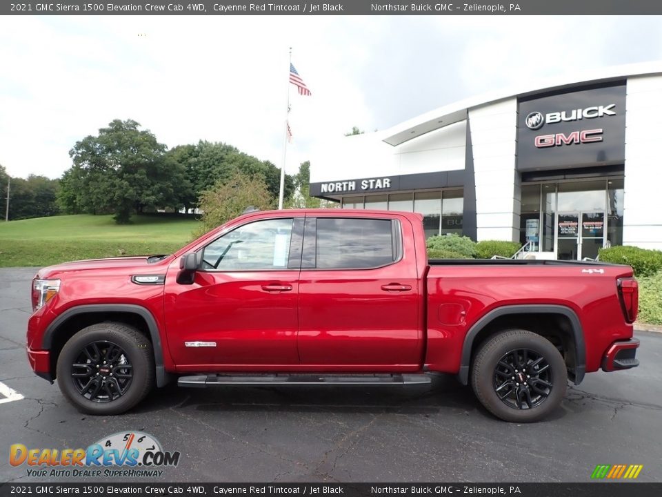 2021 GMC Sierra 1500 Elevation Crew Cab 4WD Cayenne Red Tintcoat / Jet Black Photo #12