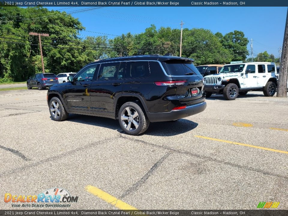 2021 Jeep Grand Cherokee L Limited 4x4 Diamond Black Crystal Pearl / Global Black/Wicker Beige Photo #4