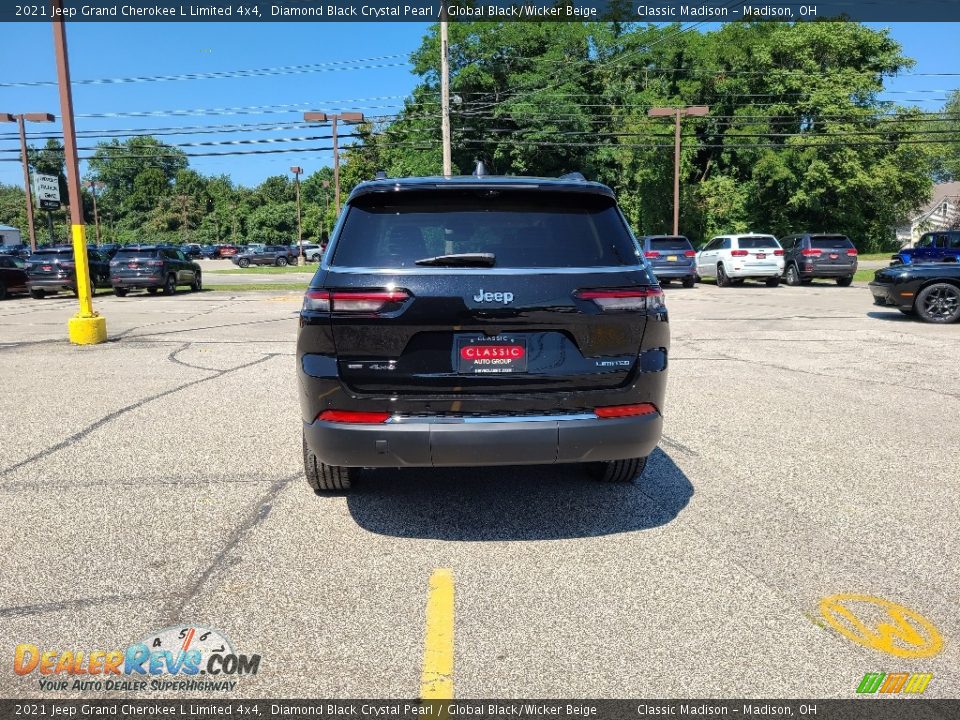 2021 Jeep Grand Cherokee L Limited 4x4 Diamond Black Crystal Pearl / Global Black/Wicker Beige Photo #5