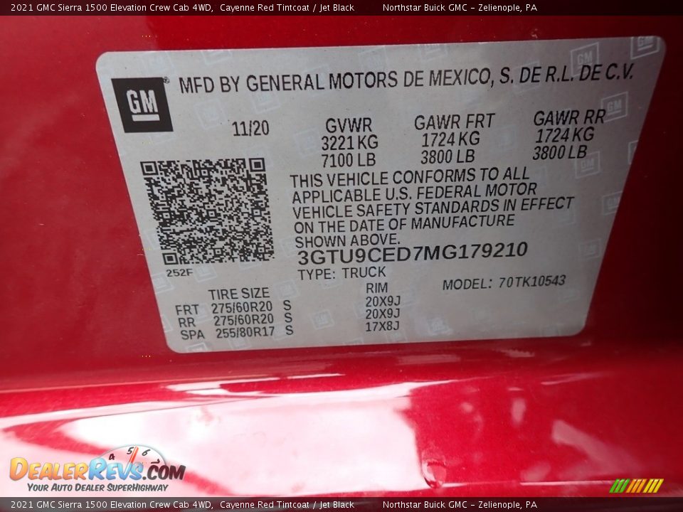 2021 GMC Sierra 1500 Elevation Crew Cab 4WD Cayenne Red Tintcoat / Jet Black Photo #15