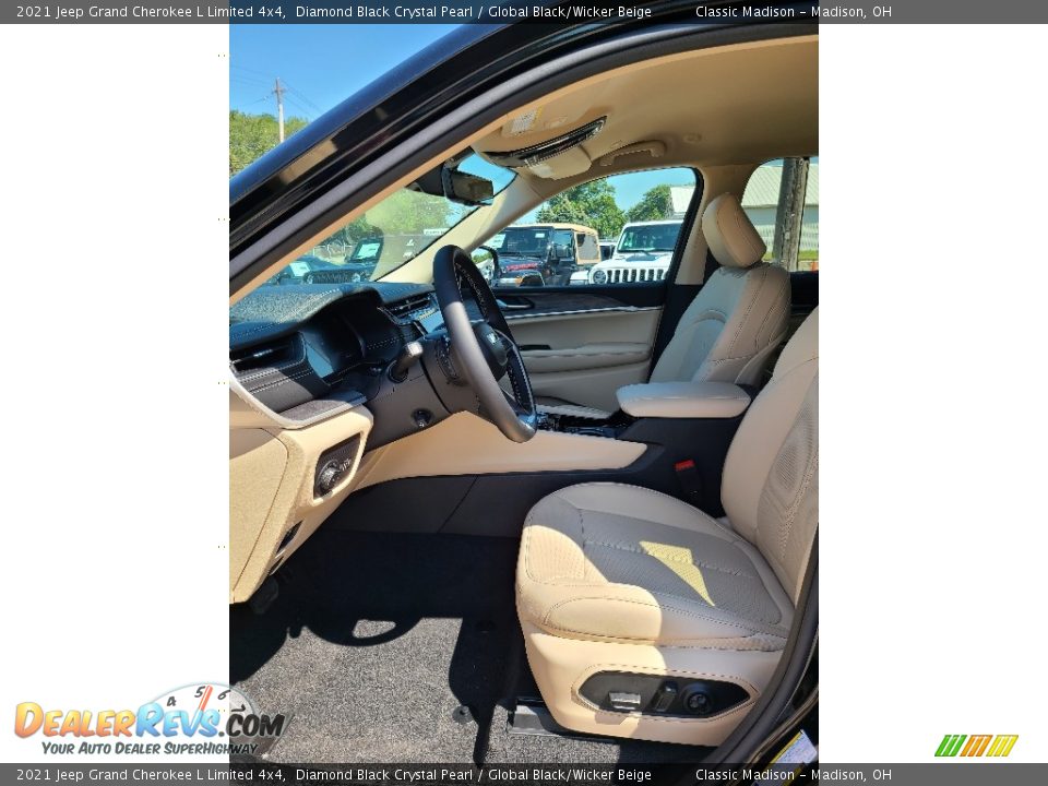 2021 Jeep Grand Cherokee L Limited 4x4 Diamond Black Crystal Pearl / Global Black/Wicker Beige Photo #11