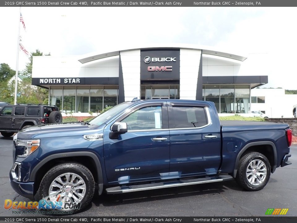 2019 GMC Sierra 1500 Denali Crew Cab 4WD Pacific Blue Metallic / Dark Walnut/­Dark Ash Grey Photo #1