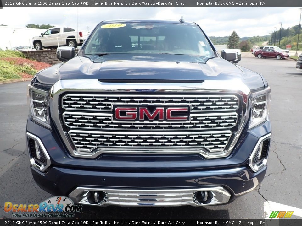 2019 GMC Sierra 1500 Denali Crew Cab 4WD Pacific Blue Metallic / Dark Walnut/­Dark Ash Grey Photo #3