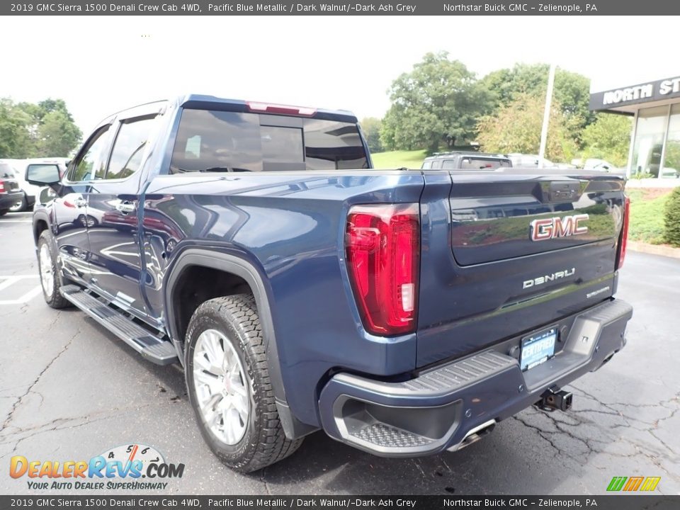 2019 GMC Sierra 1500 Denali Crew Cab 4WD Pacific Blue Metallic / Dark Walnut/­Dark Ash Grey Photo #11