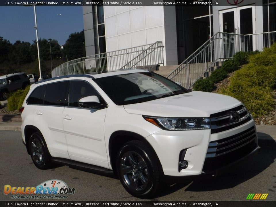 2019 Toyota Highlander Limited Platinum AWD Blizzard Pearl White / Saddle Tan Photo #1