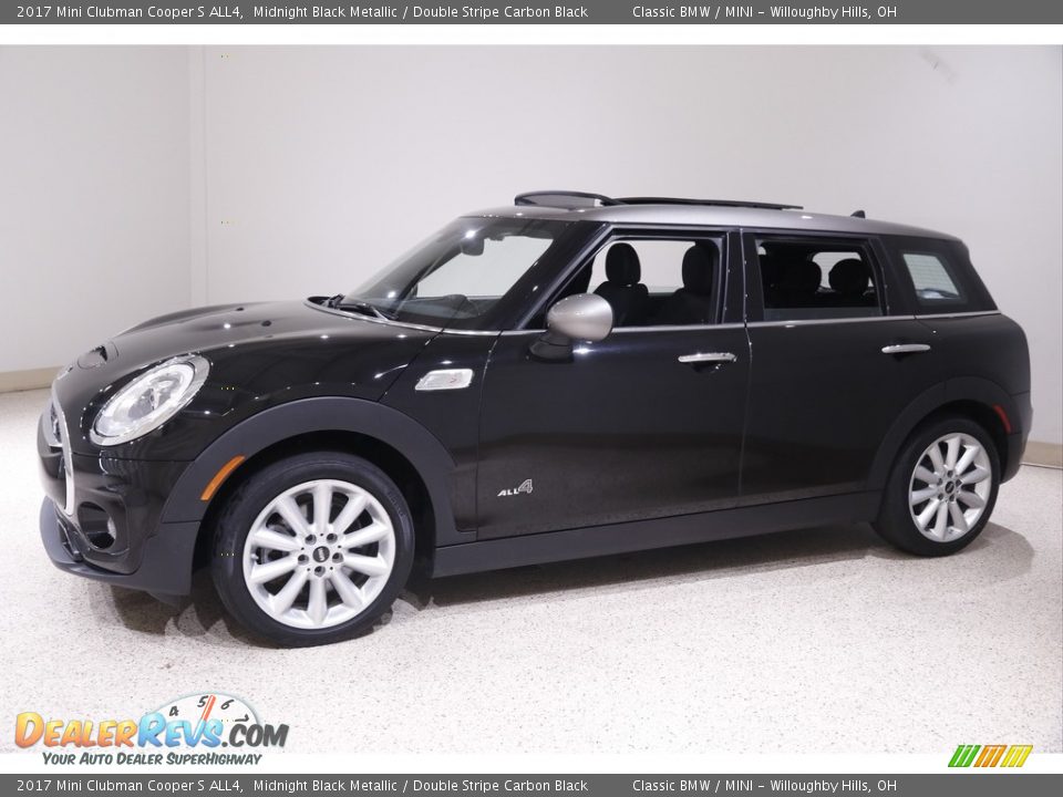 2017 Mini Clubman Cooper S ALL4 Midnight Black Metallic / Double Stripe Carbon Black Photo #3