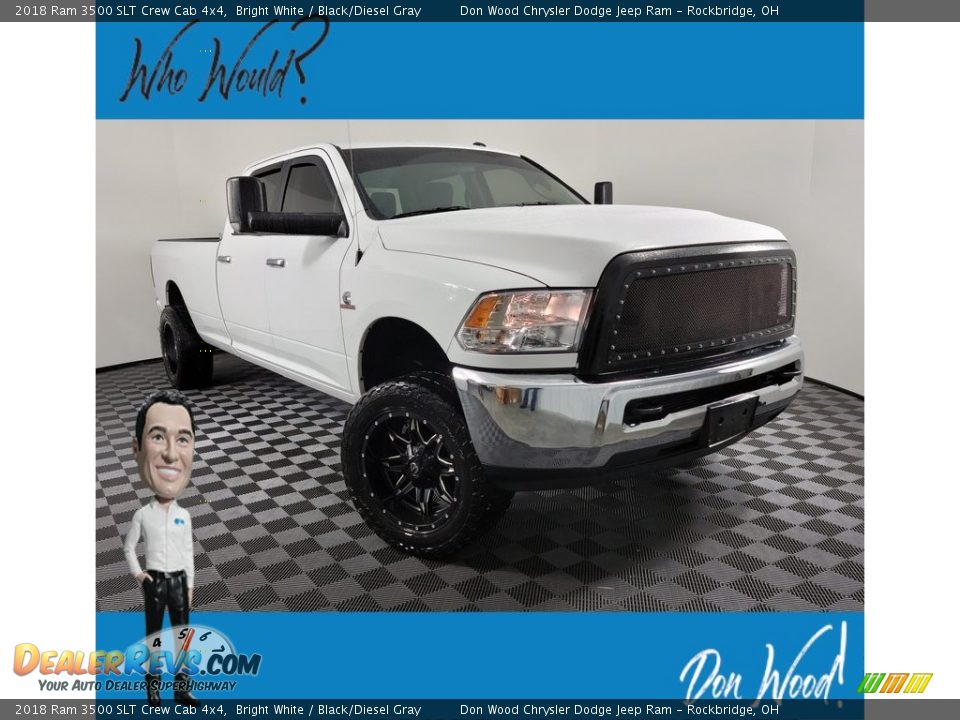 2018 Ram 3500 SLT Crew Cab 4x4 Bright White / Black/Diesel Gray Photo #1
