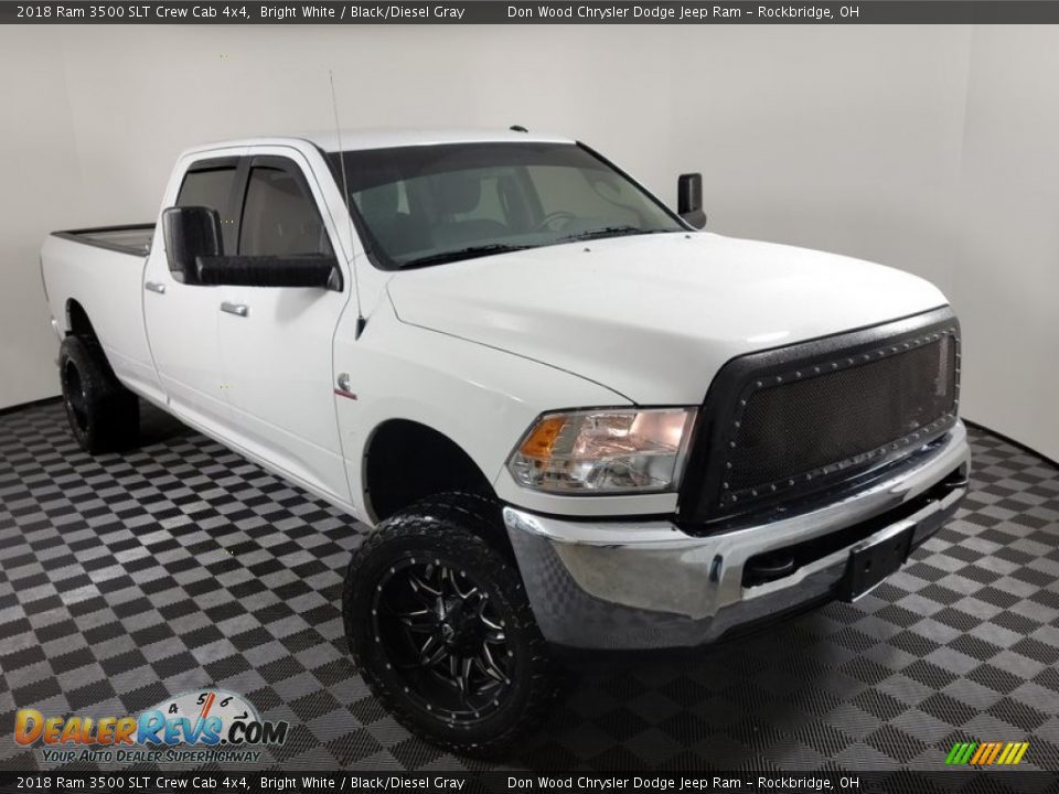 2018 Ram 3500 SLT Crew Cab 4x4 Bright White / Black/Diesel Gray Photo #2