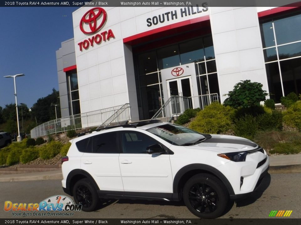 2018 Toyota RAV4 Adventure AWD Super White / Black Photo #2