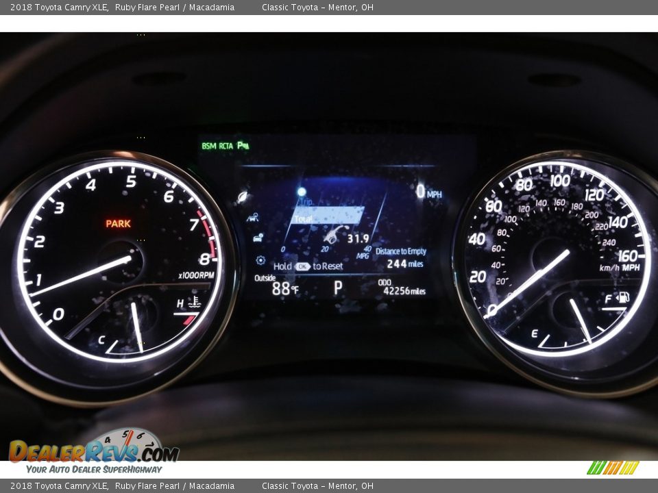 2018 Toyota Camry XLE Ruby Flare Pearl / Macadamia Photo #8