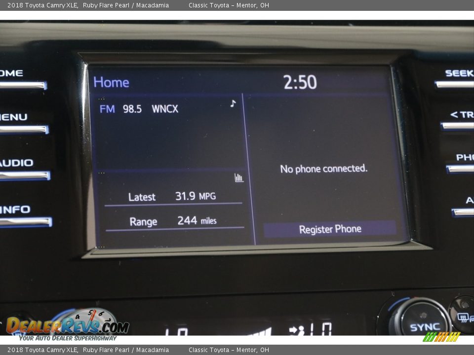 2018 Toyota Camry XLE Ruby Flare Pearl / Macadamia Photo #10