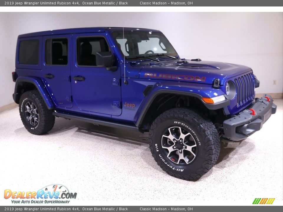 2019 Jeep Wrangler Unlimited Rubicon 4x4 Ocean Blue Metallic / Black Photo #1