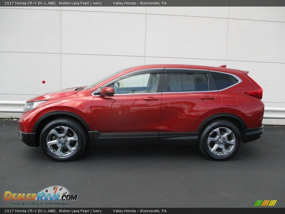 2017 Honda CR-V EX-L AWD Molten Lava Pearl / Ivory Photo #2