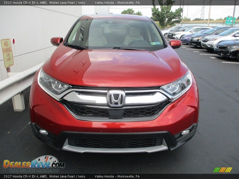 2017 Honda CR-V EX-L AWD Molten Lava Pearl / Ivory Photo #8