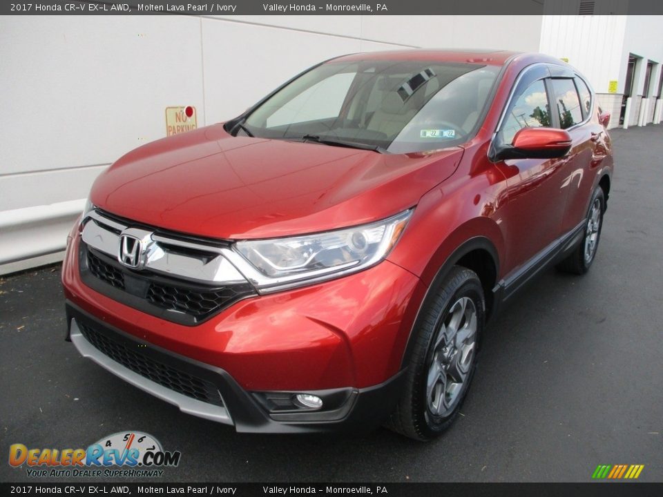 2017 Honda CR-V EX-L AWD Molten Lava Pearl / Ivory Photo #9