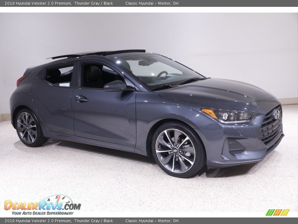 2019 Hyundai Veloster 2.0 Premium Thunder Gray / Black Photo #1
