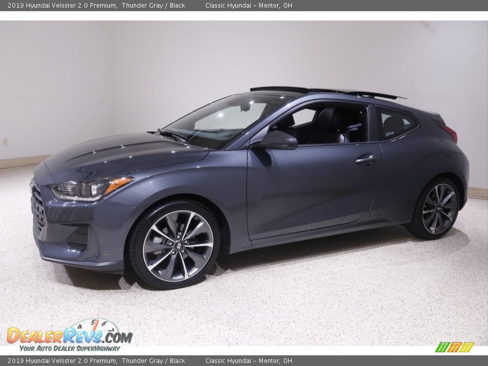 2019 Hyundai Veloster 2.0 Premium Thunder Gray / Black Photo #3