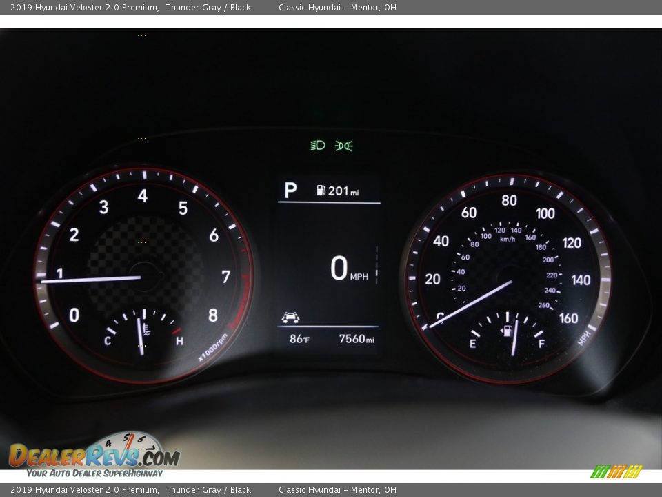 2019 Hyundai Veloster 2.0 Premium Thunder Gray / Black Photo #8