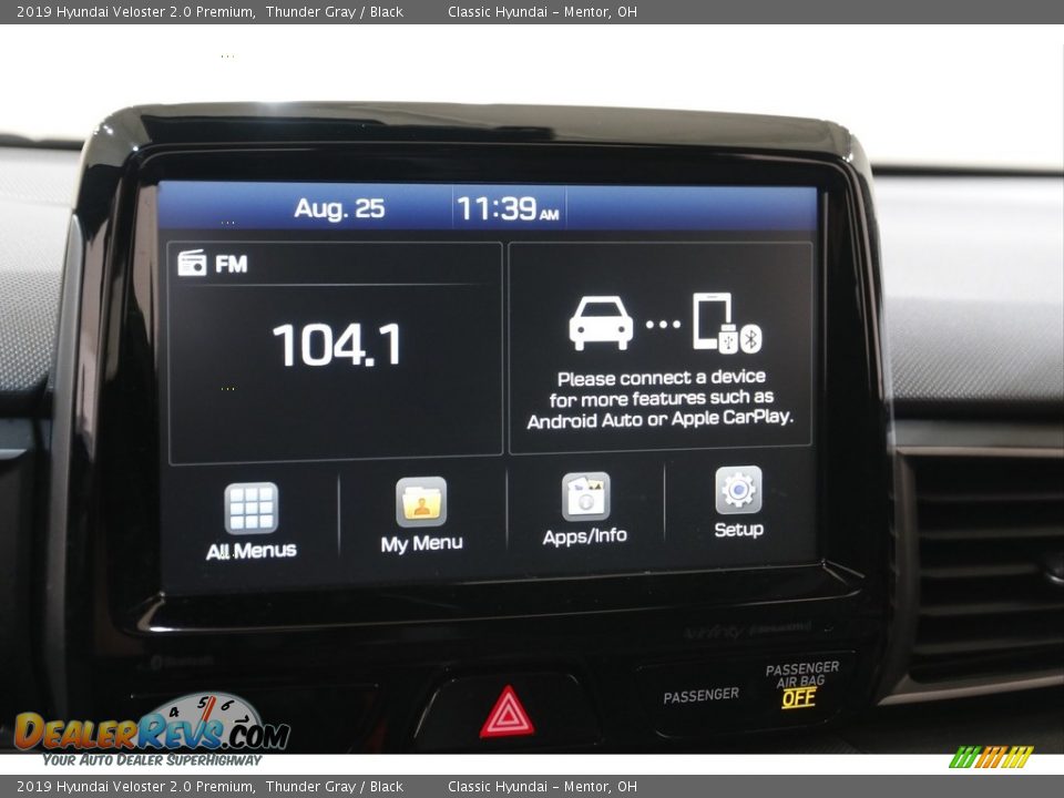 2019 Hyundai Veloster 2.0 Premium Thunder Gray / Black Photo #10