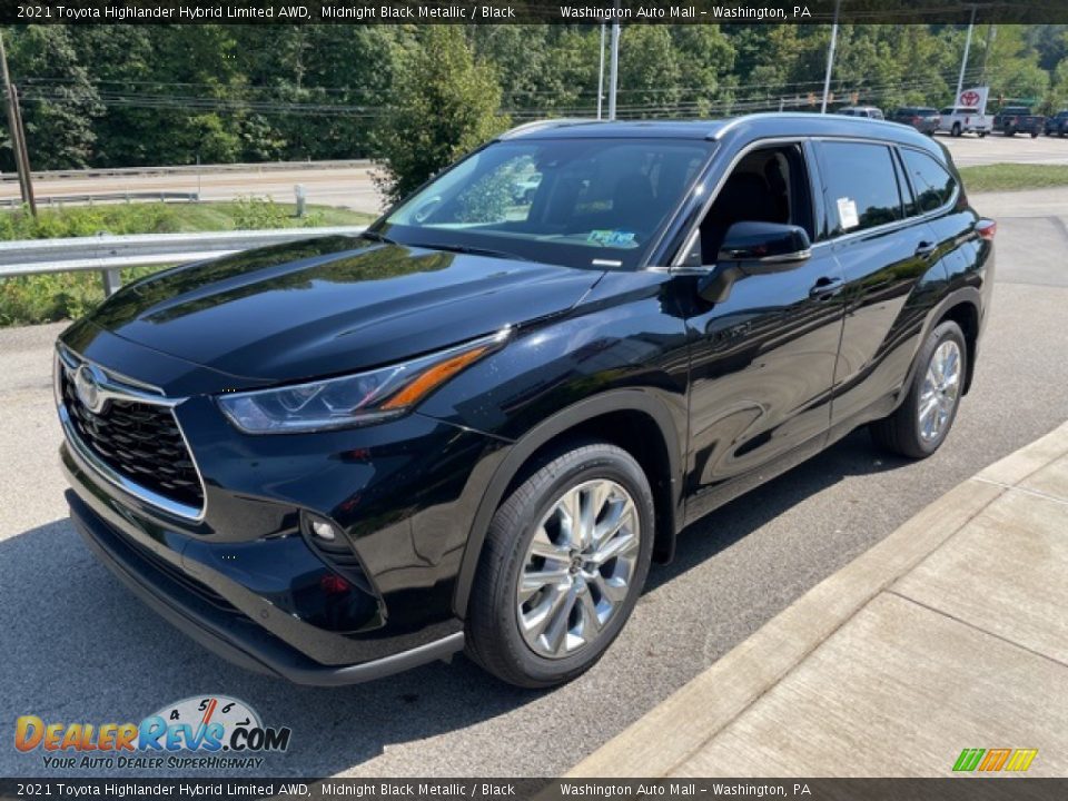 2021 Toyota Highlander Hybrid Limited AWD Midnight Black Metallic / Black Photo #7