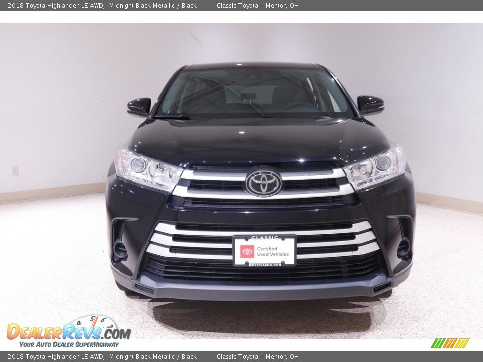 2018 Toyota Highlander LE AWD Midnight Black Metallic / Black Photo #2
