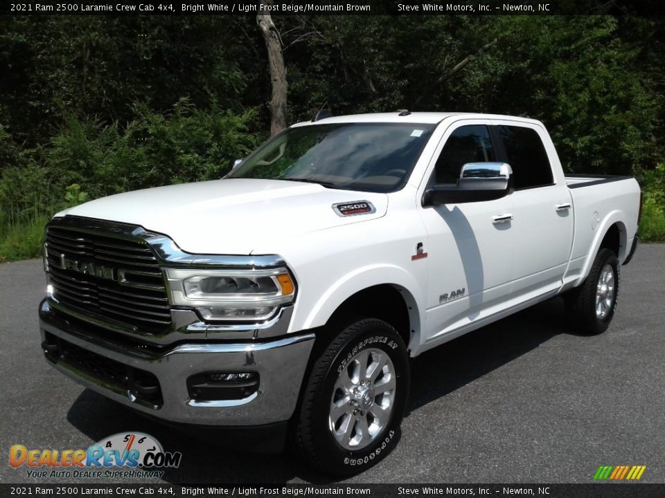 2021 Ram 2500 Laramie Crew Cab 4x4 Bright White / Light Frost Beige/Mountain Brown Photo #2