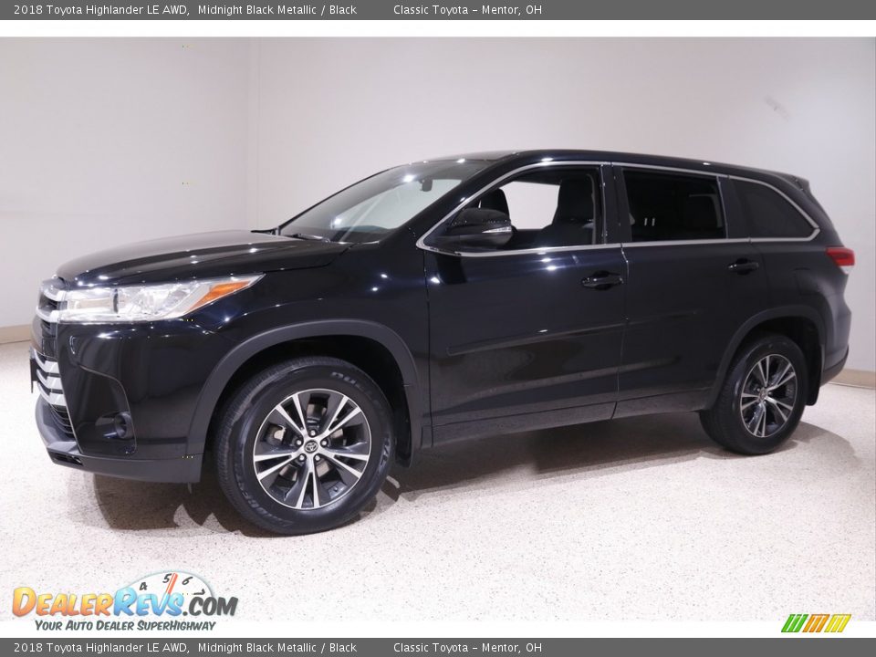 2018 Toyota Highlander LE AWD Midnight Black Metallic / Black Photo #3