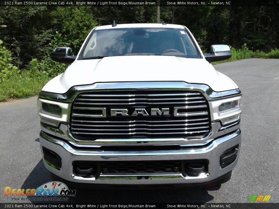 2021 Ram 2500 Laramie Crew Cab 4x4 Bright White / Light Frost Beige/Mountain Brown Photo #3