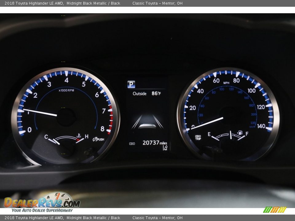 2018 Toyota Highlander LE AWD Midnight Black Metallic / Black Photo #8