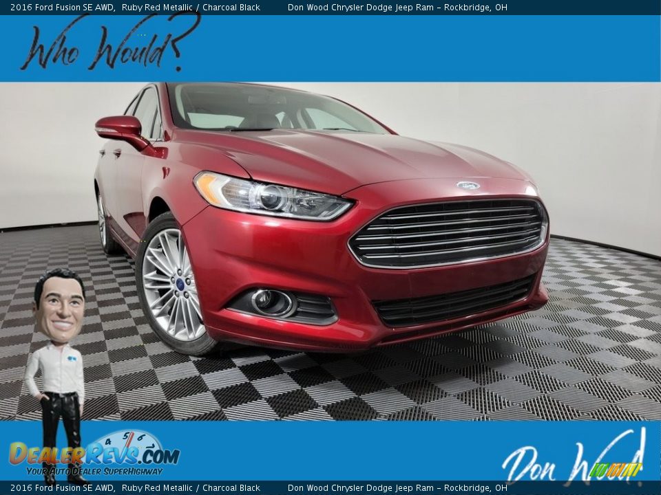 2016 Ford Fusion SE AWD Ruby Red Metallic / Charcoal Black Photo #1