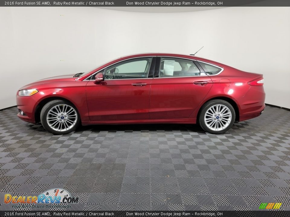 2016 Ford Fusion SE AWD Ruby Red Metallic / Charcoal Black Photo #7
