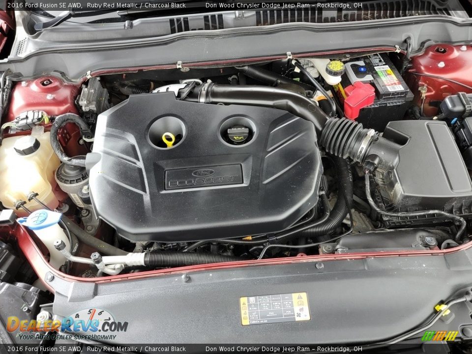 2016 Ford Fusion SE AWD Ruby Red Metallic / Charcoal Black Photo #13