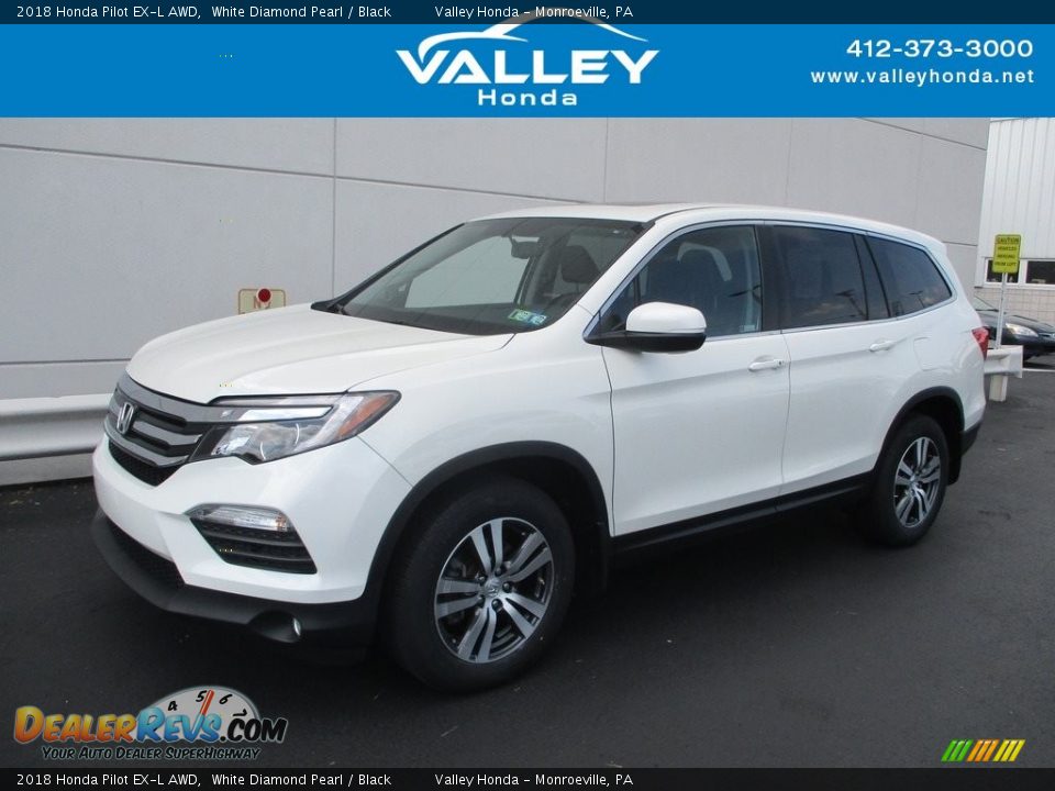 2018 Honda Pilot EX-L AWD White Diamond Pearl / Black Photo #1