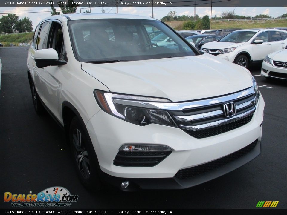 2018 Honda Pilot EX-L AWD White Diamond Pearl / Black Photo #7