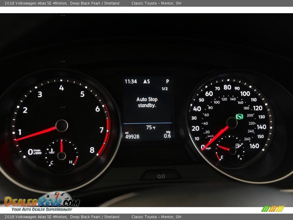 2018 Volkswagen Atlas SE 4Motion Deep Black Pearl / Shetland Photo #8