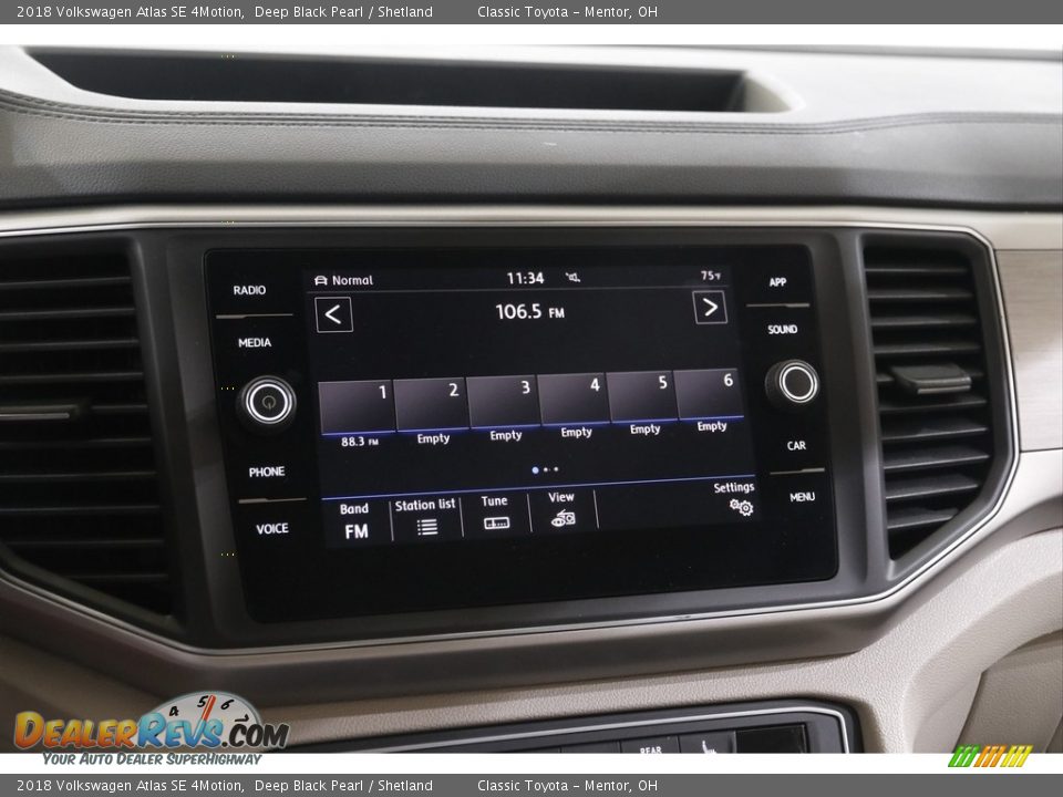 2018 Volkswagen Atlas SE 4Motion Deep Black Pearl / Shetland Photo #10