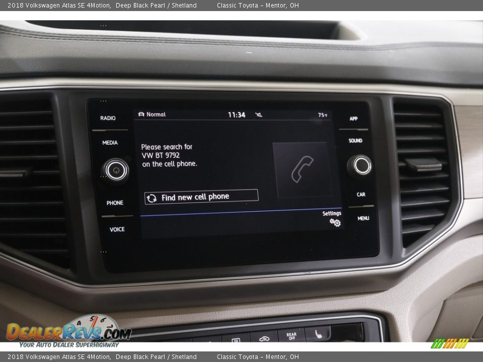 2018 Volkswagen Atlas SE 4Motion Deep Black Pearl / Shetland Photo #11