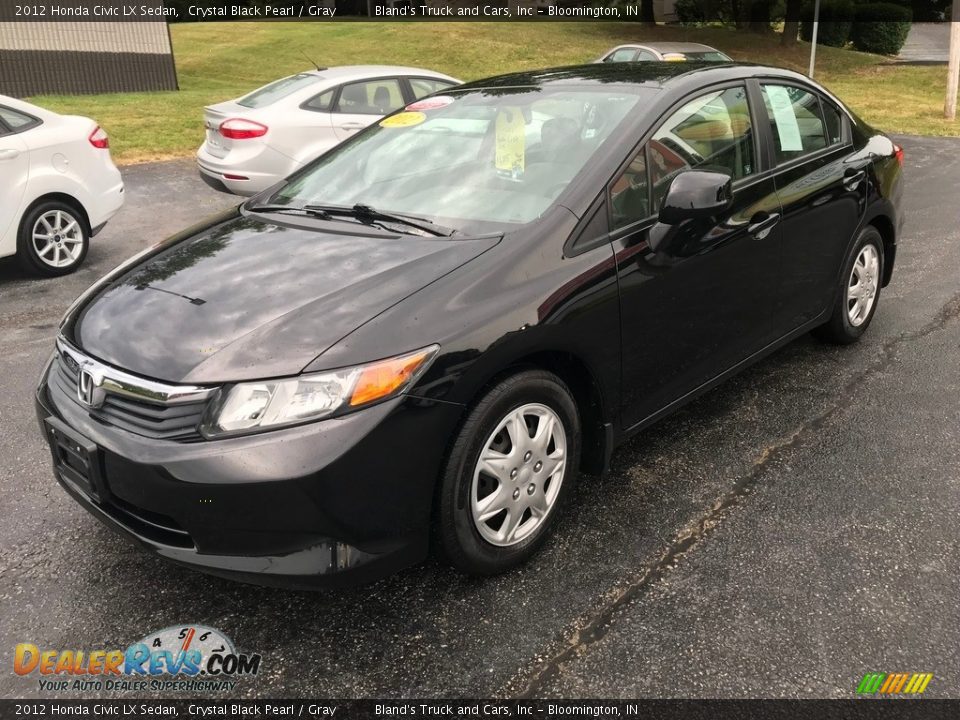 2012 Honda Civic LX Sedan Crystal Black Pearl / Gray Photo #2