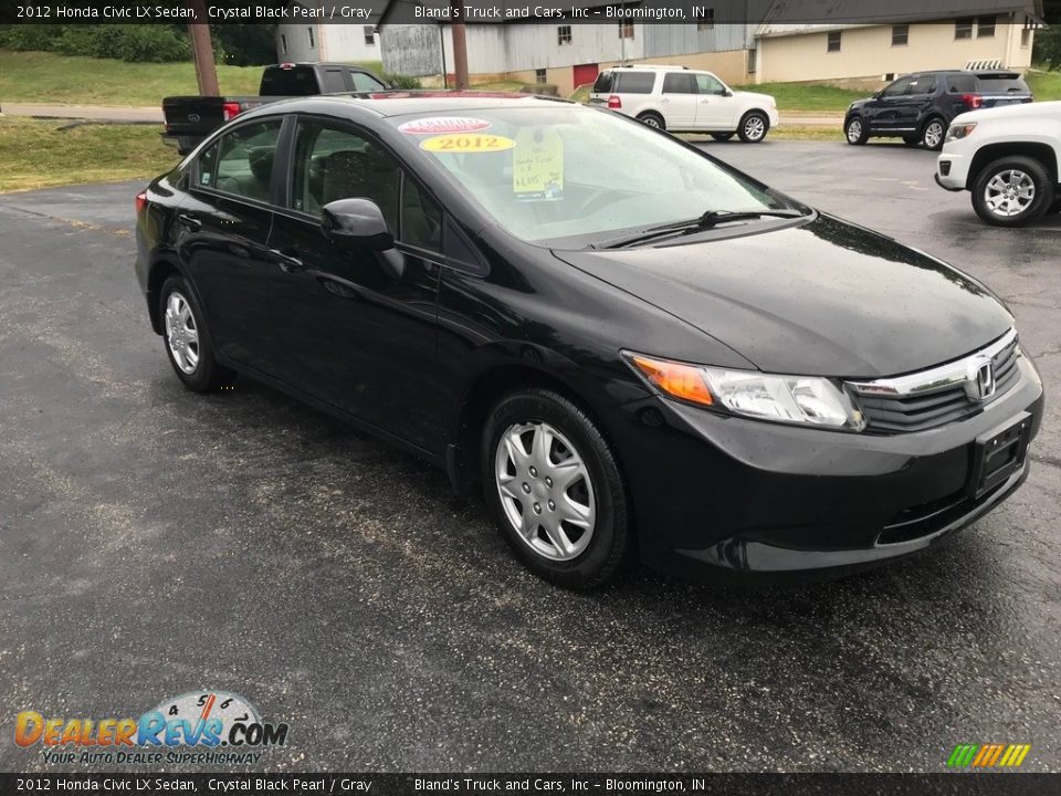 2012 Honda Civic LX Sedan Crystal Black Pearl / Gray Photo #4