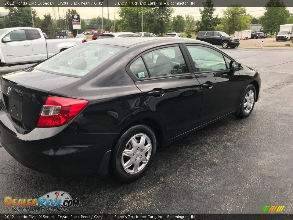 2012 Honda Civic LX Sedan Crystal Black Pearl / Gray Photo #6