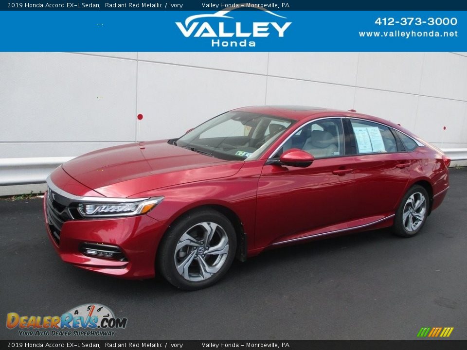 2019 Honda Accord EX-L Sedan Radiant Red Metallic / Ivory Photo #1