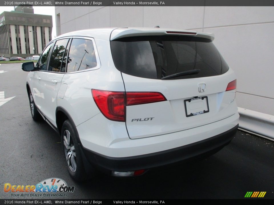 2016 Honda Pilot EX-L AWD White Diamond Pearl / Beige Photo #3