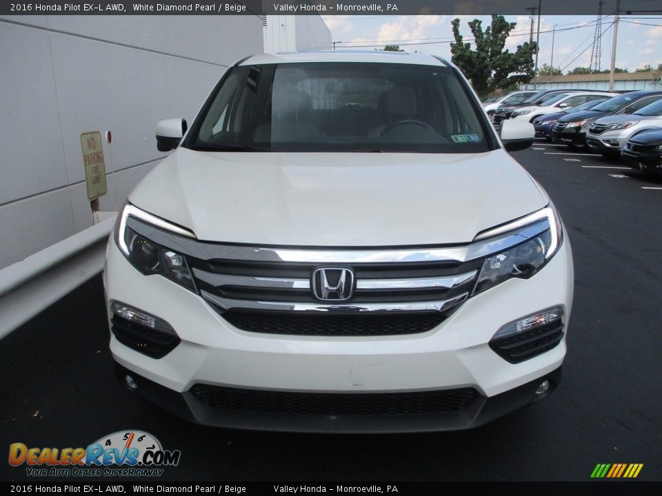 2016 Honda Pilot EX-L AWD White Diamond Pearl / Beige Photo #7