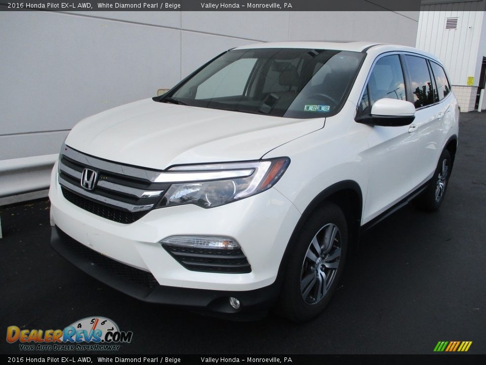 2016 Honda Pilot EX-L AWD White Diamond Pearl / Beige Photo #8