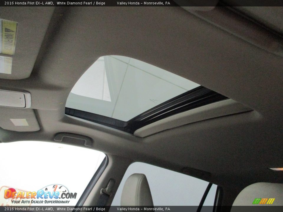 2016 Honda Pilot EX-L AWD White Diamond Pearl / Beige Photo #9