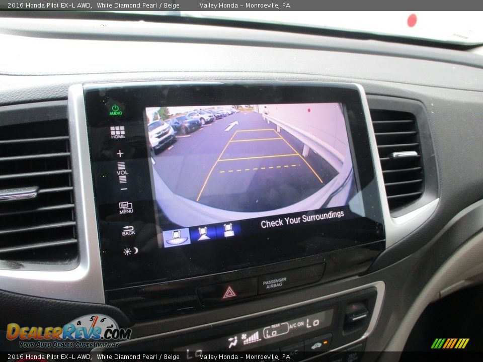 2016 Honda Pilot EX-L AWD White Diamond Pearl / Beige Photo #14