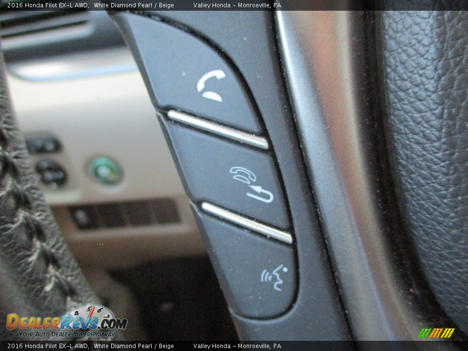 2016 Honda Pilot EX-L AWD White Diamond Pearl / Beige Photo #17
