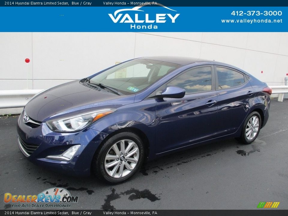 2014 Hyundai Elantra Limited Sedan Blue / Gray Photo #1