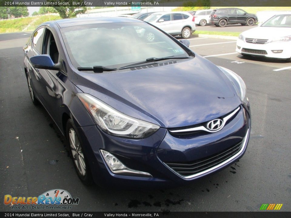 2014 Hyundai Elantra Limited Sedan Blue / Gray Photo #7