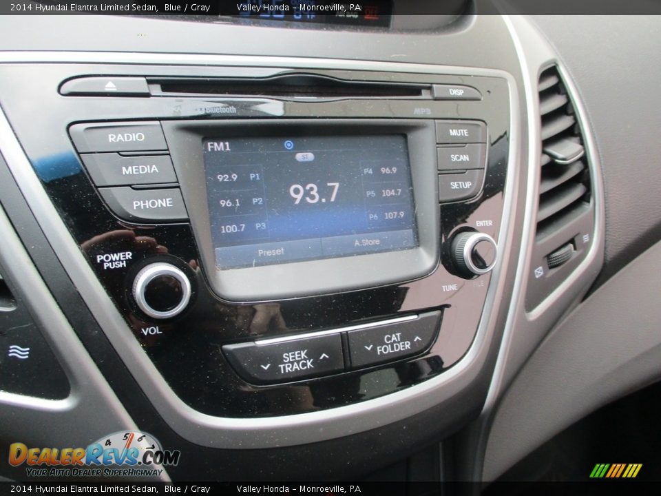 2014 Hyundai Elantra Limited Sedan Blue / Gray Photo #14